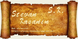 Stevan Kašanin vizit kartica